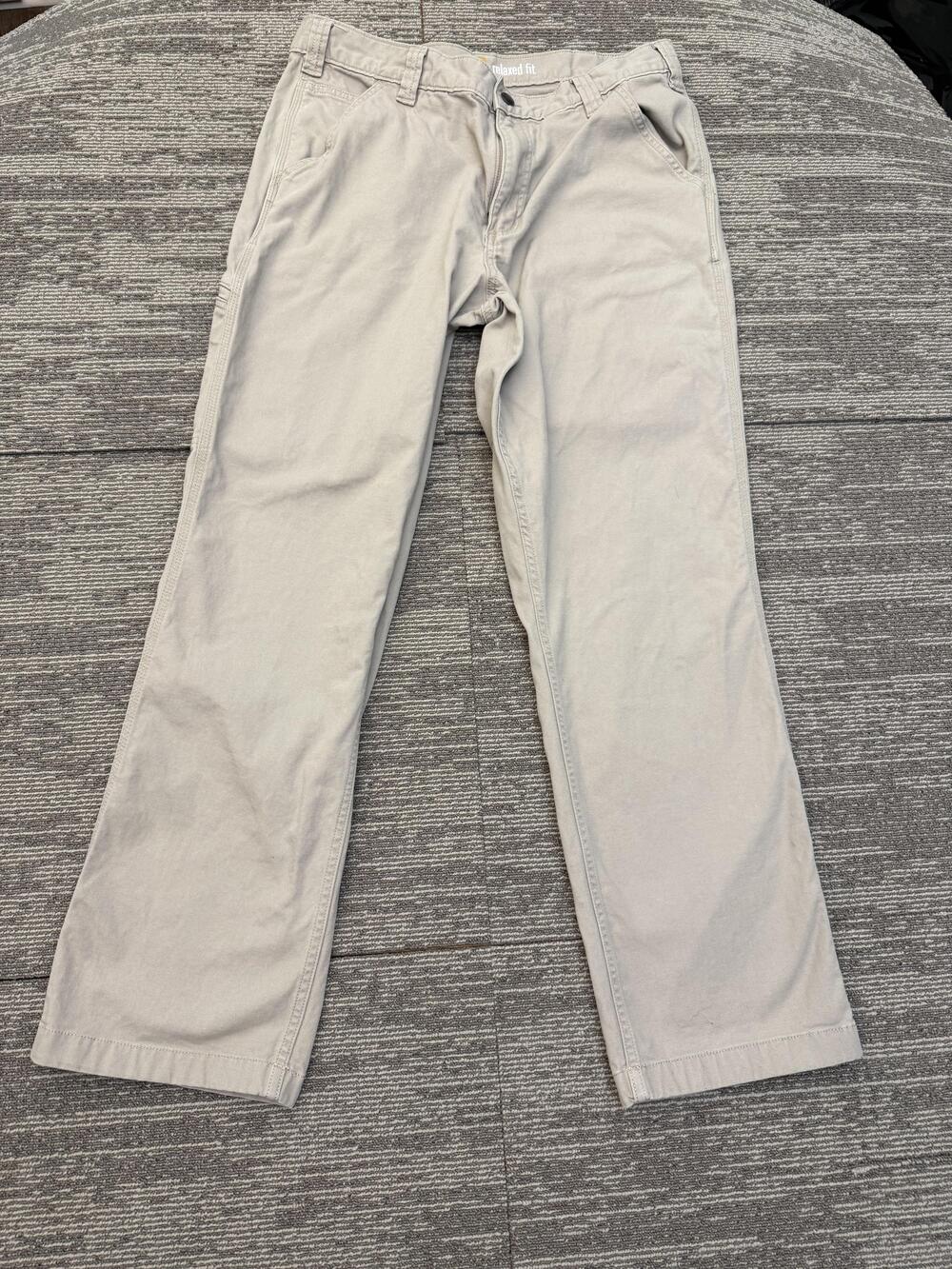 Carhartt Pants Mens 34x32 Beige Relaxed Fit Canvas Utility Workwear Durable